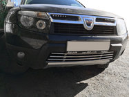 Renault Duster 2008–2017 гг. Цельная нижняя решетка из нержавеющей стали фото 1