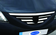 Dacia Logan MCV 2004-2014 гг. Накладки на переднюю решетку из нержавеющей стали фото 1