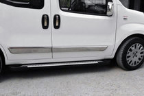 Fiat Fiorino/Qubo 2008-2024 гг. Боковые Подножки Allmond Grey (2 шт., Алюминий) фото 1