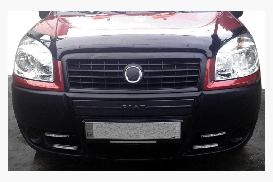 Fiat Doblo I 2005-2010 гг. Средняя зимняя накладка на решетку глянцевая Фото 2