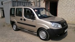 Fiat Doblo I 2005-2010 гг. Хромированные Рейлинги Макси база, Пластиковые ножки фото 10