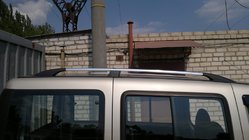 Fiat Doblo I 2005-2010 гг. Хромированные Рейлинги Макси база, Пластиковые ножки фото 12