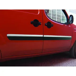 Дверные Молдинги Узкая Модель (4 шт, Нержавейка) Fiat Doblo I 2005-2010 гг. фото 3