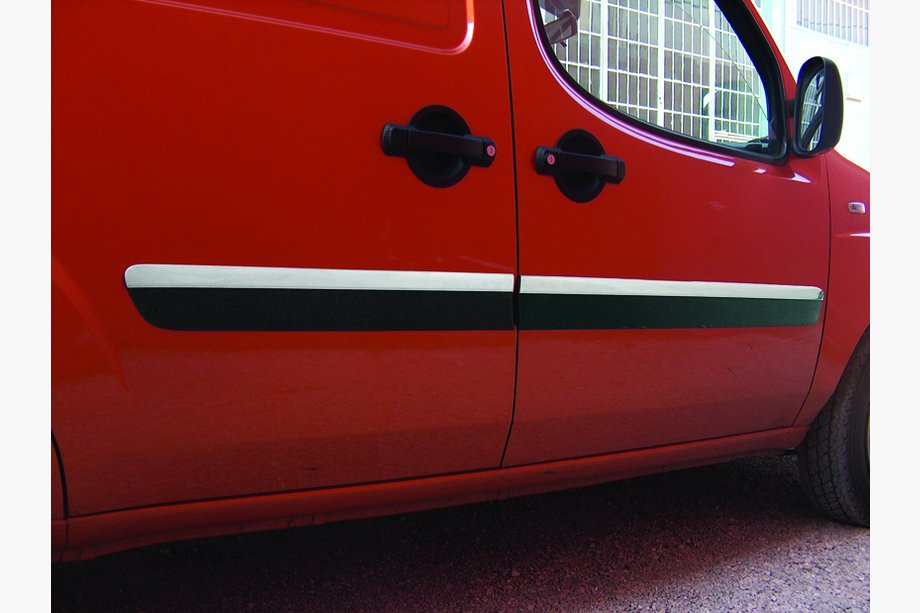 Fiat Doblo I 2005-2010 гг. Дверные Молдинги Узкая Модель (4 шт, Нержавейка) Фото 3