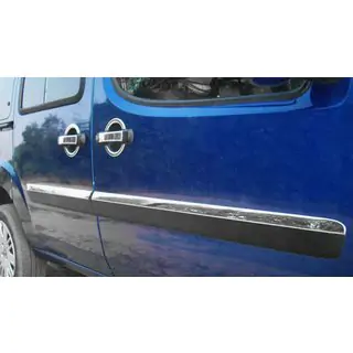 Дверные Молдинги Узкая Модель (4 шт, Нержавейка) Fiat Doblo I 2005-2010 гг. фото 1