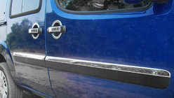 Fiat Doblo I 2005-2010 гг. Дверные Молдинги Узкая Модель (4 шт, Нержавейка) OmsaLine - Итальянская Нержавейка фото 1
