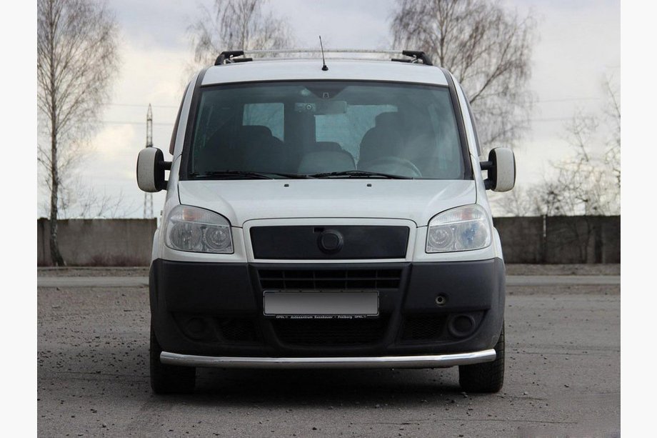 Fiat Doblo I 2005-2010 гг. Передняя защита ST008 (2 шт., нержавейка) 60 мм Image