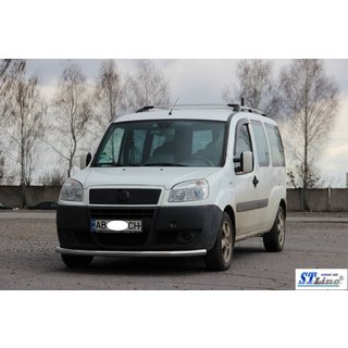 Передняя защита ST008 (2 шт., нержавейка) Fiat Doblo I 2005-2010 гг. фото 2