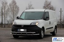 Fiat Doblo II 2010-2022 гг. Передняя защита ST016-3 (нержавейка) 42/42 мм фото 2
