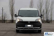 Fiat Doblo II 2010-2022 гг. Передняя защита ST016-3 (нержавейка) 42/42 мм фото 3