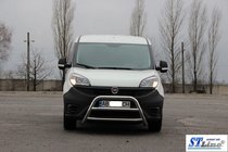 Fiat Doblo II 2010-2022 гг. Защита переднего бампера WT022 (нержавейка) фото 2