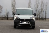 Fiat Doblo II 2010-2022 гг. Защита переднего бампера WT022 (нержавейка) фото 4