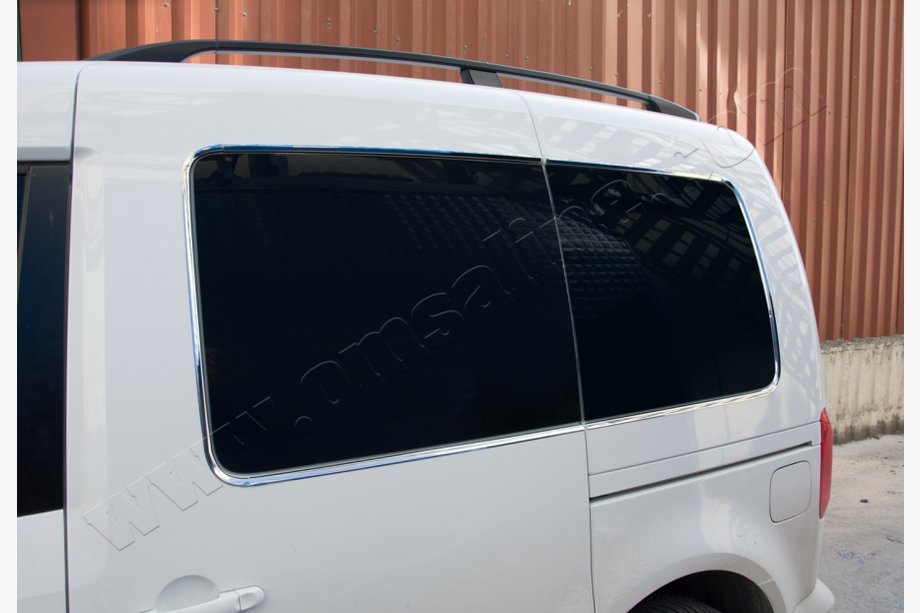 Volkswagen Caddy 2004-2010 гг. Хромированные окантовки задних стекол (12 шт, нержавейка) Image