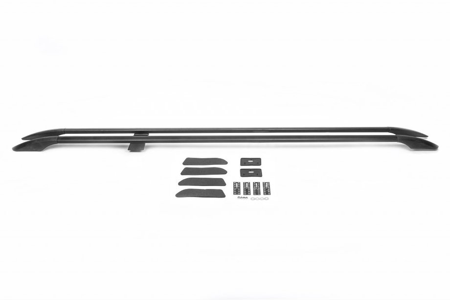 Hyundai H300, H1, Starex 2008-2020 гг. Черные рейлинги Черный Рейлинг (Металлические Ножки) Фото 2