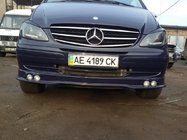 Mercedes Vito W639 2004-2014 гг. Накладка на бампер с 4 фарами (грунт под покраску) фото 3