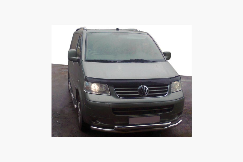 Volkswagen T5 Multivan 2003–2010 гг. Передняя двойная защита 60/48 мм (нержавейка) Image