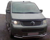 Volkswagen T5 Multivan 2003–2010 гг. Передняя двойная защита 60/48 мм (нержавейка) фото 1