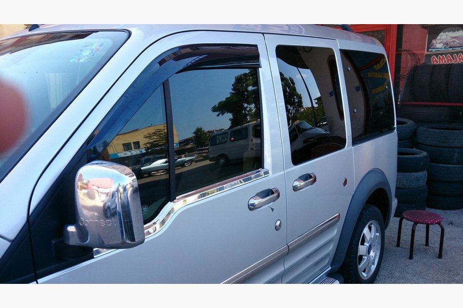 Ford Connect 2002–2006 гг. Наружные молдинги окон (2 шт., нержавейка) Carmos - Турецкая Нержавеющая Сталь Фото 2