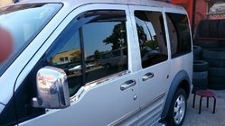 Ford Connect 2010-2013 гг. Наружные молдинги окон (2 шт., нержавейка) Carmos - Турецкая Нержавеющая Сталь фото 2