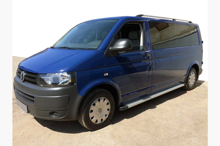 Volkswagen T5 2010-2015 гг. Боковые Подножки Maya V2 (2 шт., Алюминий) Image