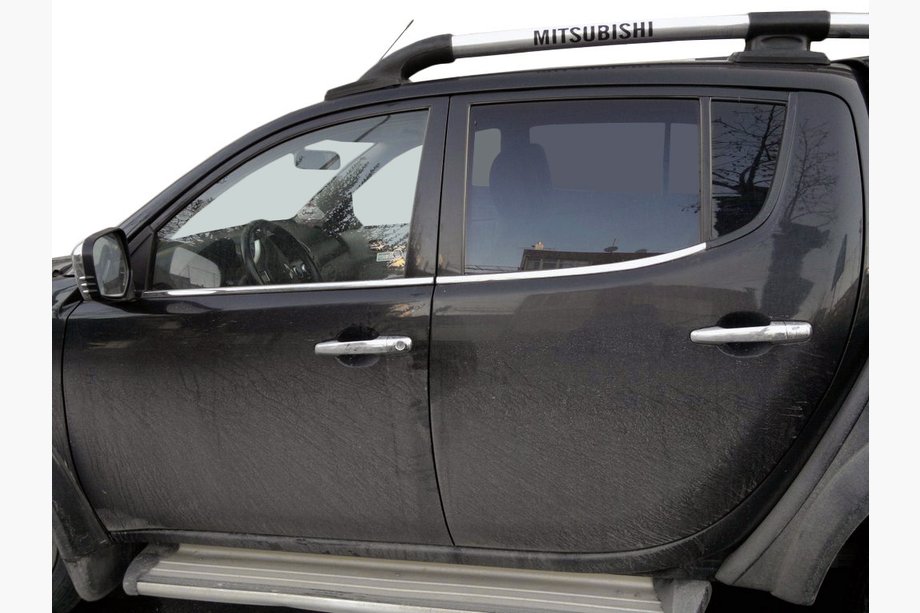 Mitsubishi L200 2006-2015 гг. Окантовка окон Нержавеющая сталь (4 шт.) Carmos - Турецкая Нержавеющая Сталь Image