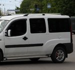 Fiat Doblo I 2005-2010 гг. Хромированные Рейлинги Макси база, Пластиковые ножки фото 9