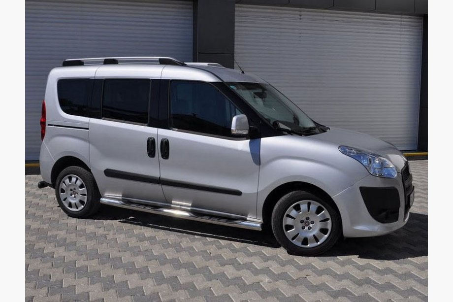 Fiat Doblo II 2010-2022 гг. Боковые трубы (2 шт., нержавейка) 60мм, Стандартная база Фото 5