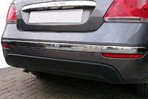 Fiat Linea 2006-2018 гг. Накладки на задний бампер (2012↗, нержавейка, 3 шт) фото 1