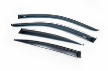 BMW 5 серия E60/E61 2003-2010 гг. Ветровики с хромированным молдингом SD (4 шт, HIC) фото 1