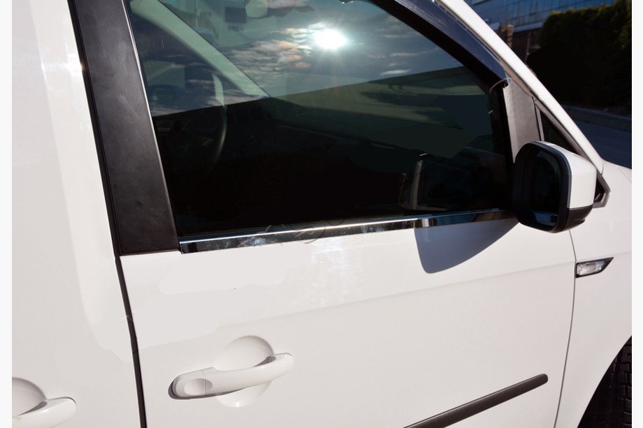 Volkswagen Caddy 2015-2020 гг. Окантовка Окон (2 шт., Нержавеющая Сталь) Image