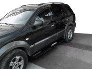 Kia Sportage 2004-2010 гг. Боковые Подножки Пластик S002 Черные фото 1
