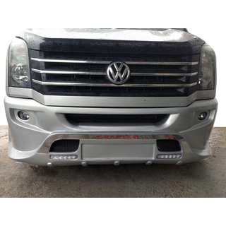 Накладка на передний бампер 2012↗ (Sport-3, под покраску) Volkswagen Crafter 2006-2016 гг. фото 2