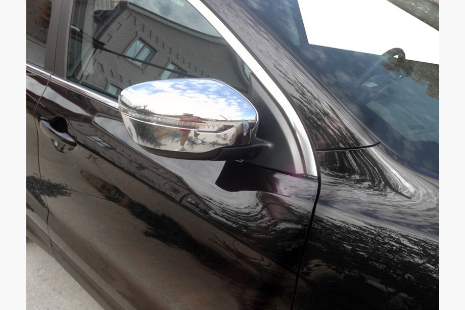 Nissan Qashqai 2014-2021 гг. Хромированные Накладки на Зеркала (2 шт, пластик) Image
