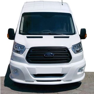 Накладка на передний бампер LED (2014-2019, грунт под покраску) Ford Transit 2014- гг. фото 1