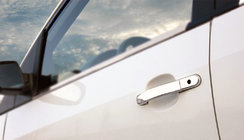 Ford Fiesta 2002-2008 гг. Хромированные Накладки на Ручки (4 шт., Нержавейка) Carmos - Турецкая Нержавеющая Сталь фото 1