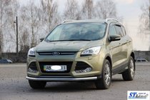 Ford Kuga/Escape 2013-2019 гг. Передняя защита ST008 (нержавейка) 60 мм фото 2