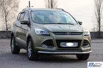 Ford Kuga/Escape 2013-2019 гг. Передняя защита ST008 (нержавейка) 60 мм фото 4