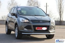 Ford Kuga/Escape 2013-2019 гг. Передняя защита ST008 (нержавейка) 60 мм фото 6
