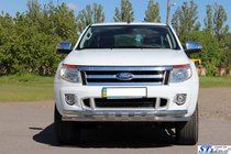 Ford Ranger 2011–2022 гг. Передняя защита ST016 (нержавейка) фото 5