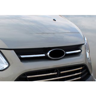 Хромированные накладки на верхнюю решетку 2013-2018 (2 шт., нержавейка) Ford Custom 2013-2022 гг. фото 1