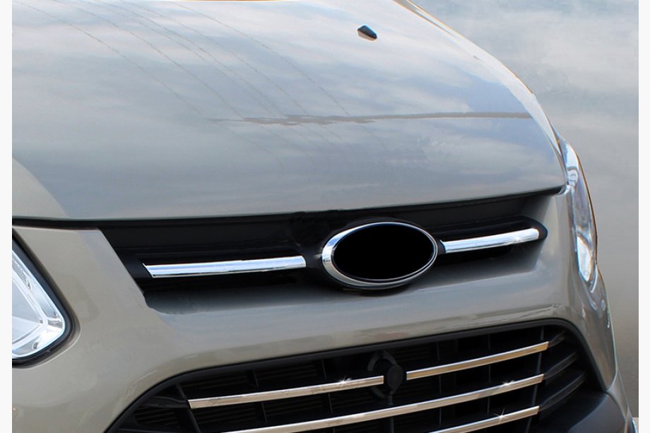 Ford Custom 2013-2022 гг. Хромированные накладки на верхнюю решетку 2013-2018 (2 шт., нержавейка) Image