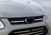 Ford Custom 2013-2022 гг. Хромированные накладки на верхнюю решетку 2013-2018 (2 шт., нержавейка) фото 1