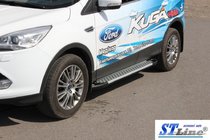 Ford Kuga/Escape 2013-2019 гг. Боковые Подножки King (2 шт, Алюминий) фото 3