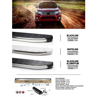 Боковые Подножки BlackLine (2 шт., Алюминий) Toyota Hilux 2015- гг. фото 1