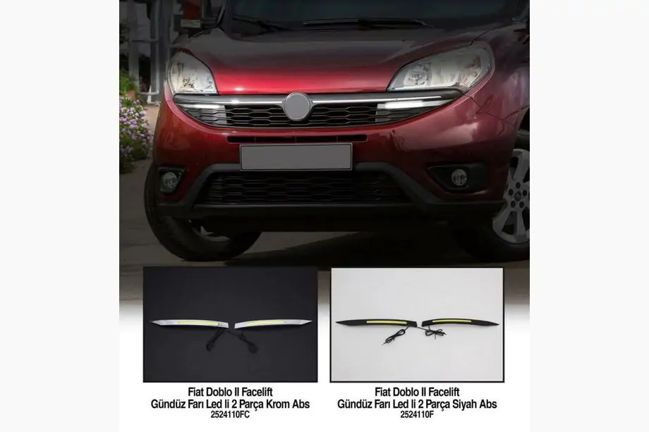 Fiat Doblo II 2010-2022 гг. Дневные ходовые огни Хром (2014↗, LED) Фото 3