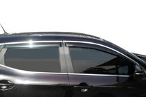 Nissan Qashqai 2014-2021 гг. Ветровики с хромированным молдингом (4 шт, Libao) фото 1