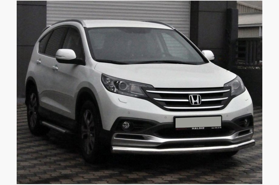 Honda CRV 2012-2016 гг. Передняя защита ST008 (нержавейка) Image