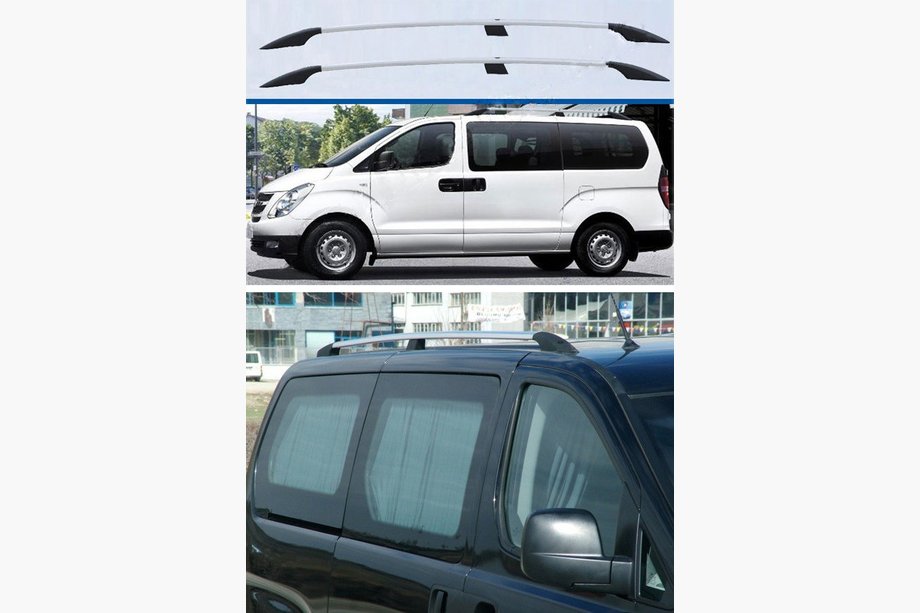 Hyundai H300, H1, Starex 2008-2020 гг. Хромированные рейлинги Пластиковые ножки Image
