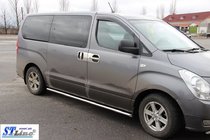 Hyundai H300, H1, Starex 2008-2020 гг. Боковые трубы BB001 (2 шт., нержавейка) 60 мм фото 2