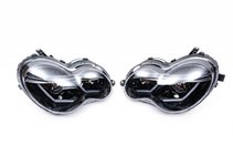 Mercedes C-class W203 2000-2007 гг. Передние фары с LED дневными ходовыми огнями (2 шт) Тёмные фото 9